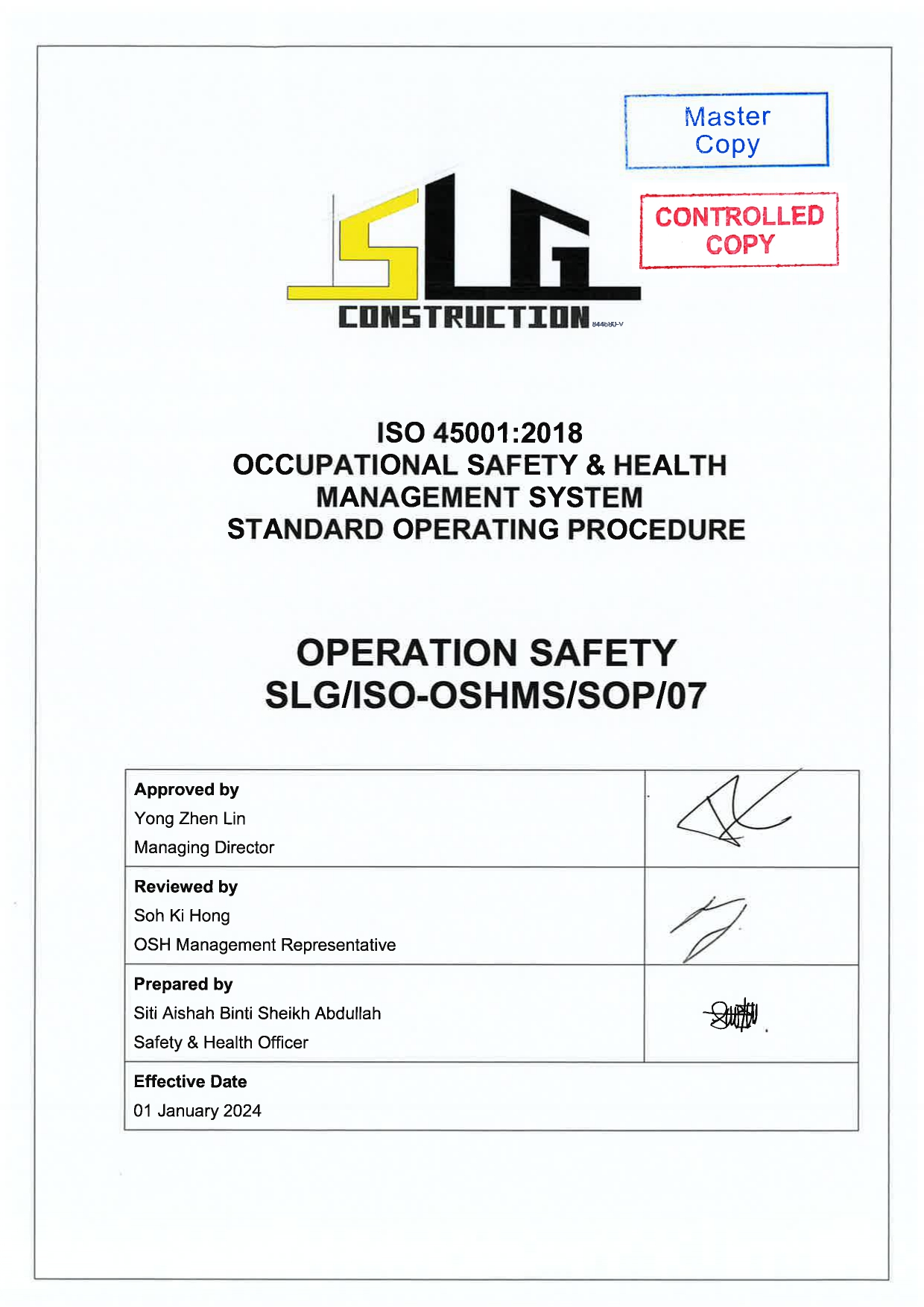 SLG-PRO-SOP Page 1
